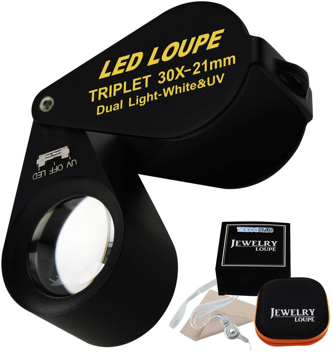 Omgoods - 30x Juwer Magnifier met LED en UV Licht - Ideaal voor Juweliers en Verzamelingen
