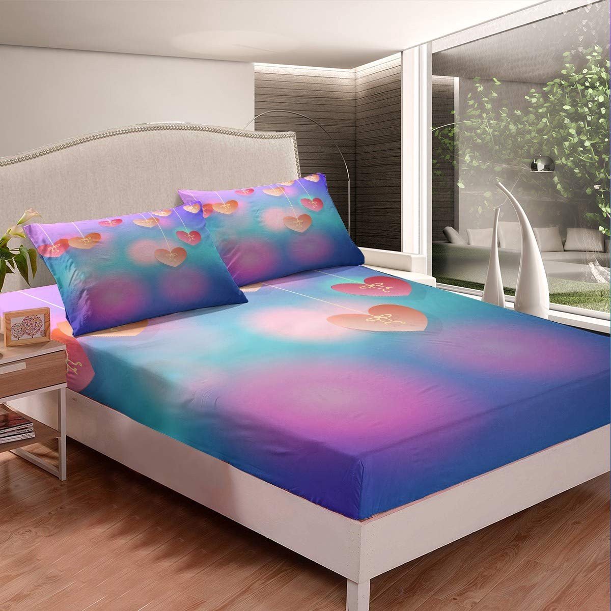 Omgoods - Kinder Hoeslaken Set - Microvezel Beddengoed met 2 Kussenslopen - Hypoallergeen - Kingsize