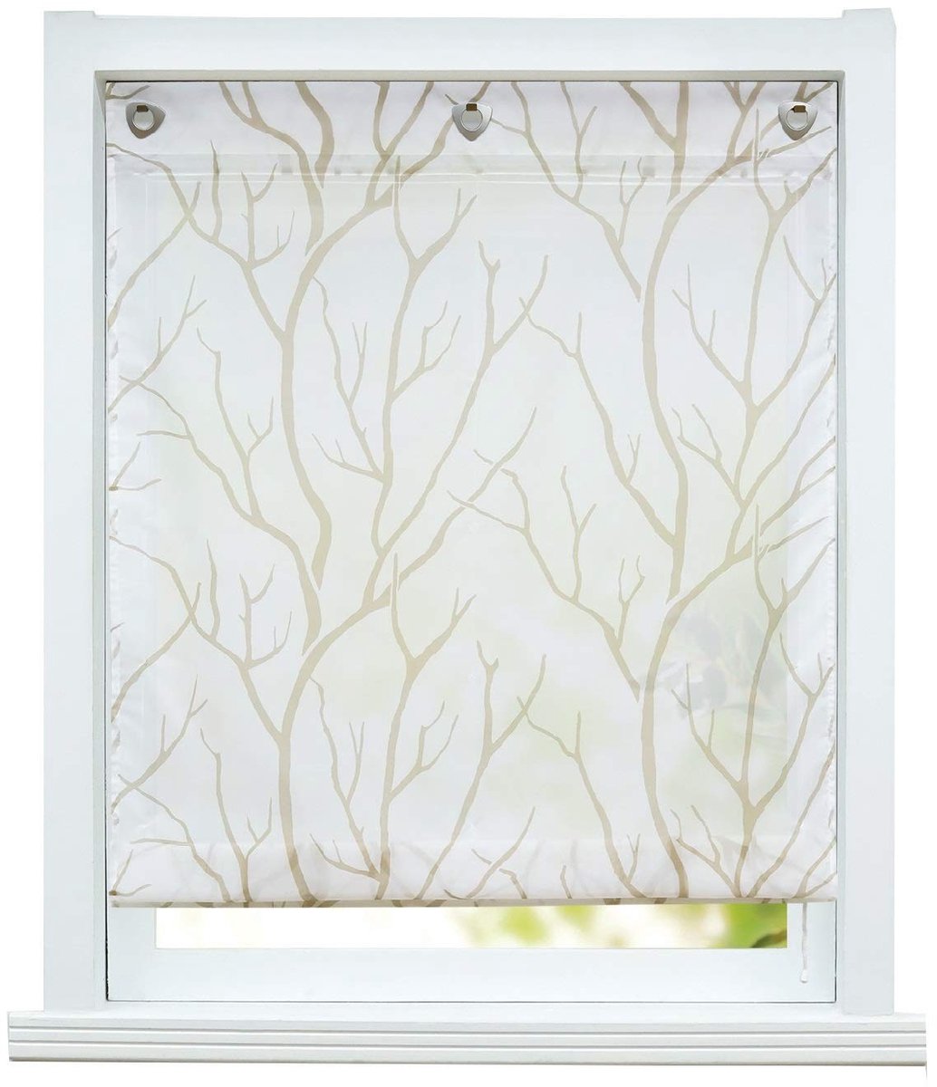 Omgoods - Moderne Roman Blind zonder boren - Transparante Roede met Oogjes