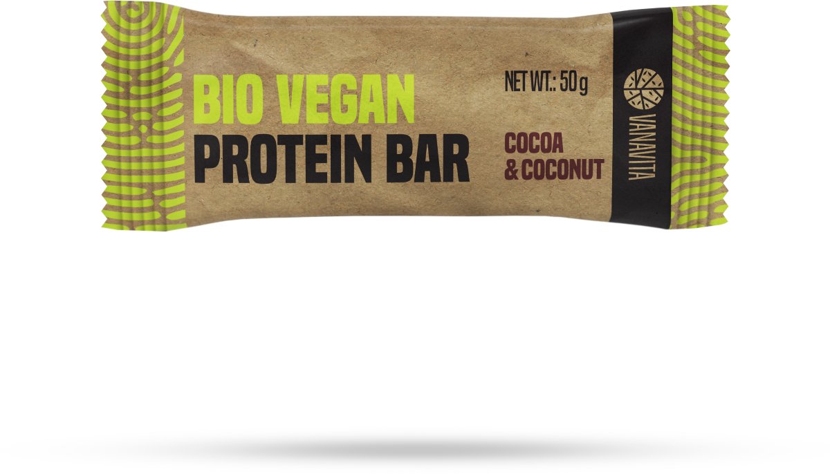 GymBeam BIO Vegan Eiwitreep VanaVita 50 g cocoa and coconut