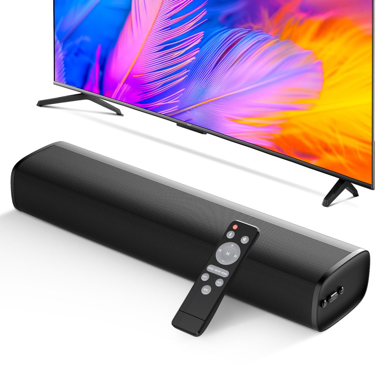 SnelShoppen - Yinet-EU Soundbar voor tv met 56 W luidsprekers, Bluetooth 5.3, ARC, optische en AUX-ingangen, wandmonteerbaar home theater systeem voor