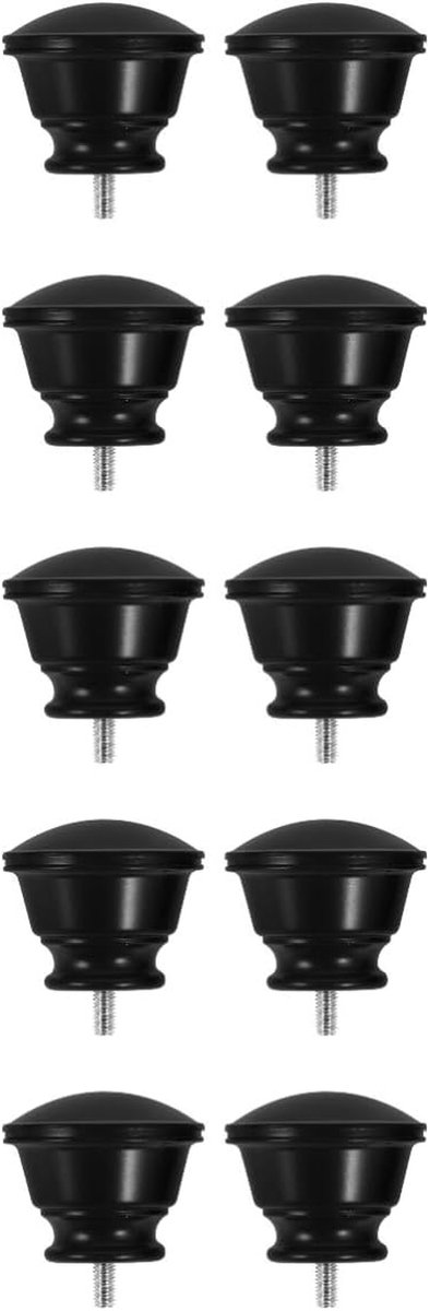 Gordijnroede Eindkappen - Roede Pluggen Eindstops - Raamdecoratie Afwerking - Fijne Afwerking Stijlvol - 45 cm - Zwart