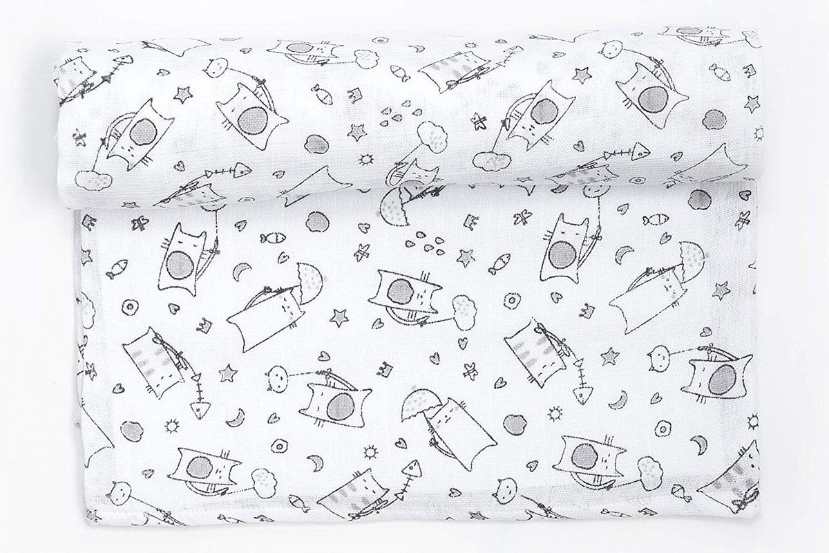 Musseline doek 120 x 120 cm - 100% katoen - zachte chiffon - ideaal als vouwdoek - SnelShoppen