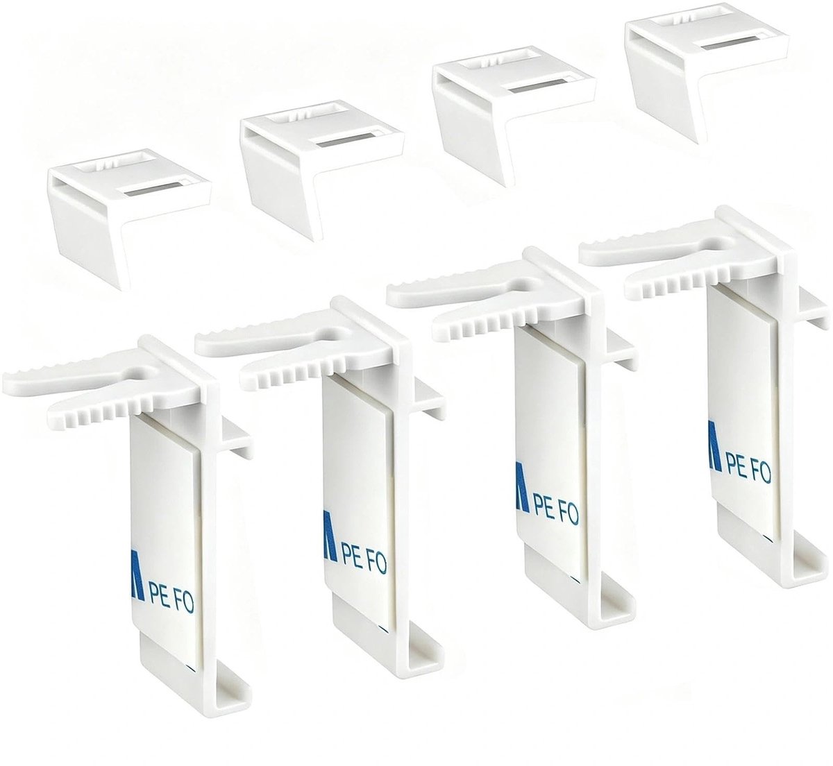 Omgoods - Set van 4 Klemmfix Rollo's - Geen Boren, Duo Rollo voor PVC en Houten Ramen