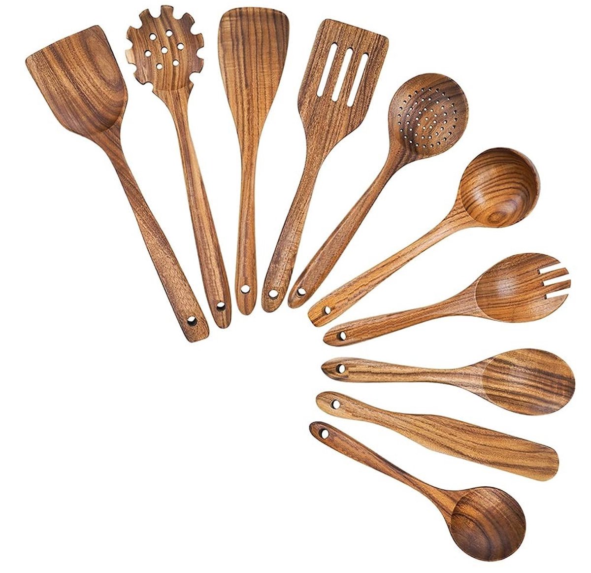 Omgoods - 10-delige Keukenhulp Set van Teak