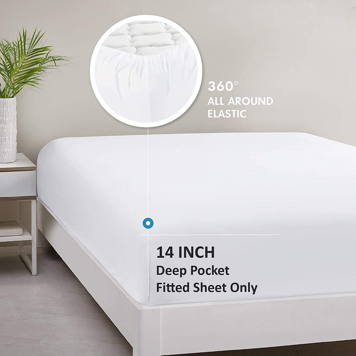 Omgoods - Fitted Sheet Super King Size 180 x 200 cm - Diepe Pocket 35 cm - Bruin Microvezel