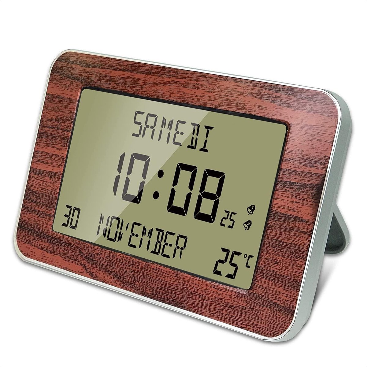 Omgoods - Digitale Wandklok met Alarm en Datum - Groot Scherm met Meerdere Talen