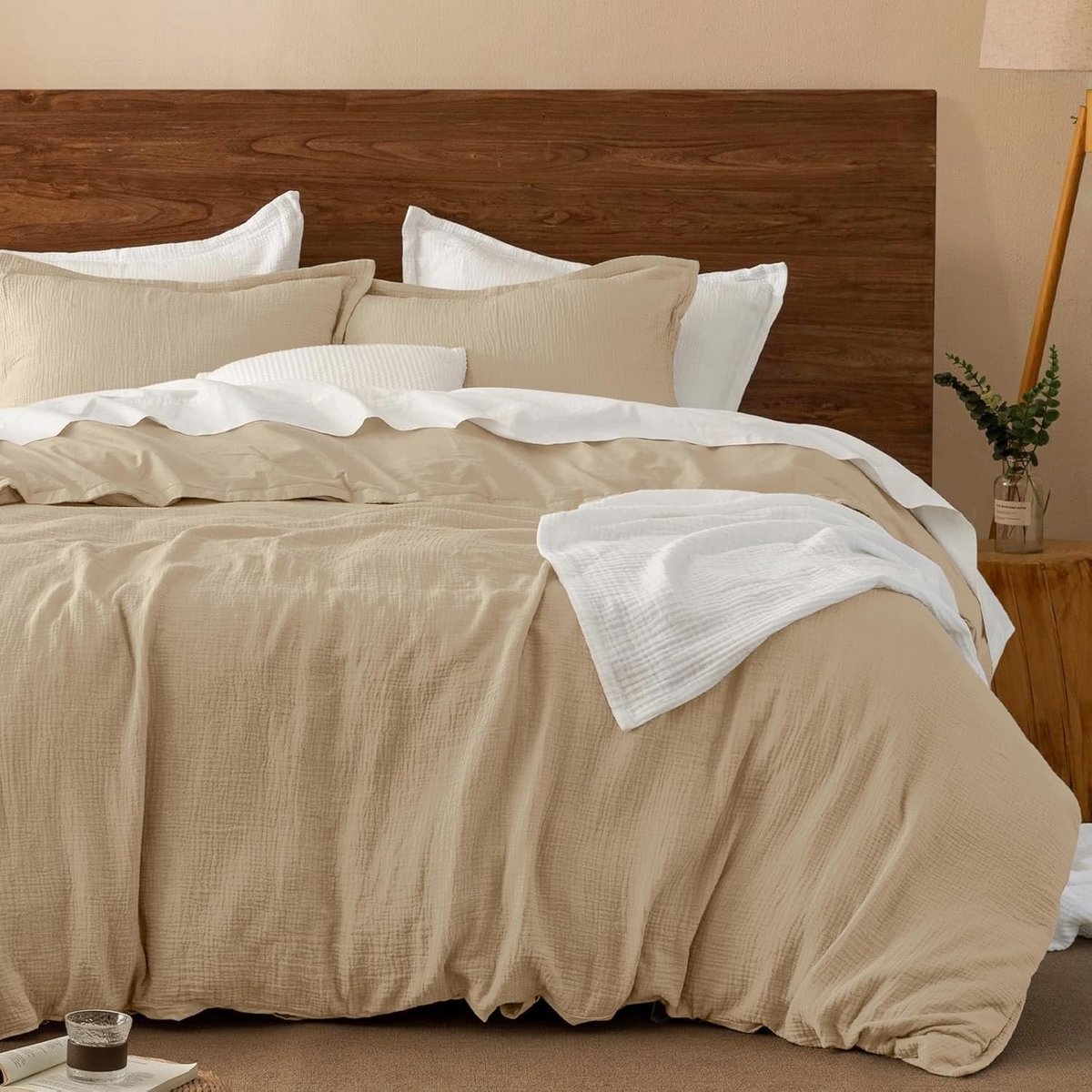 Omgoods - Muslin Duvet Dekbedovertrekset 135 x 200 cm met Kussensloop