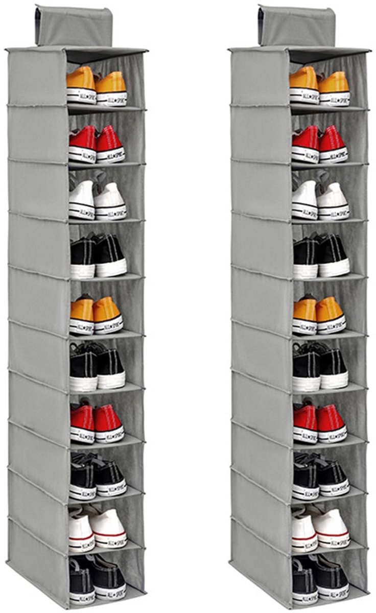 Omgoods - Hangende Schoenenopslag - 10-Laags, Ruimtebesparend, Vouwbaar