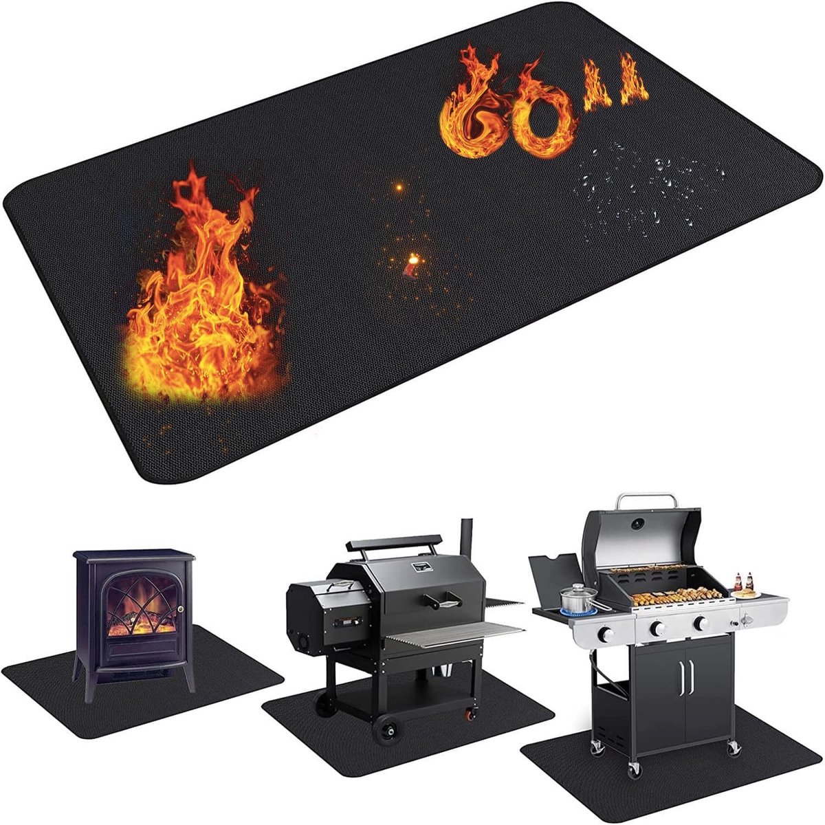 Omgoods - Dikke Grillmat 152 x 91 cm - Vlamdovend en Waterdicht