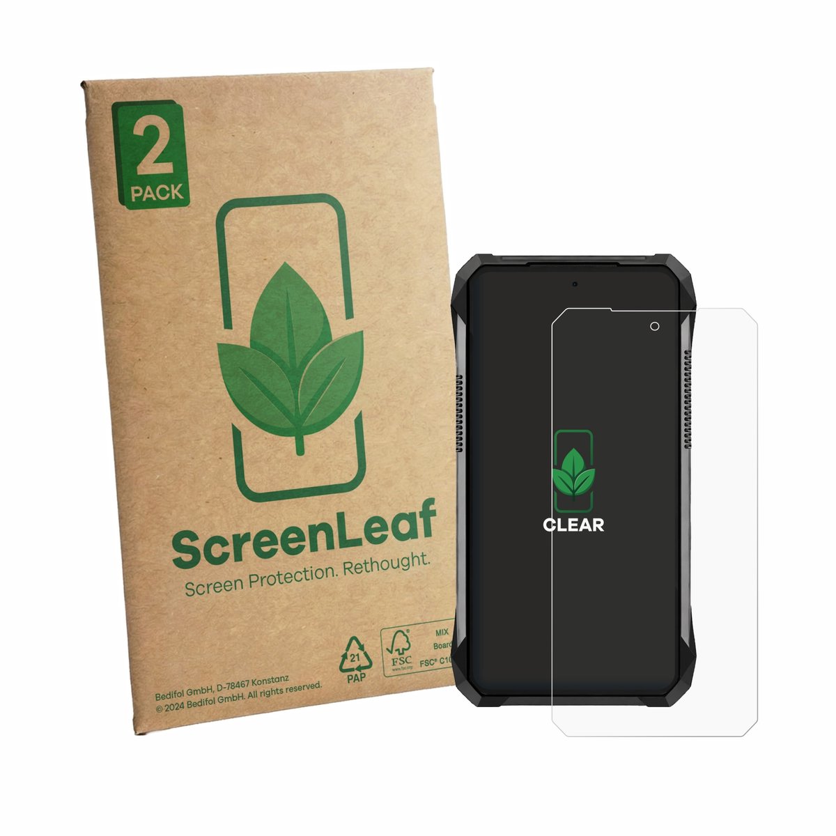 2 Stuks Screenprotector voor Unihertz 8849 Tank 5 - Hoogwaardige Beschermfolie transparant