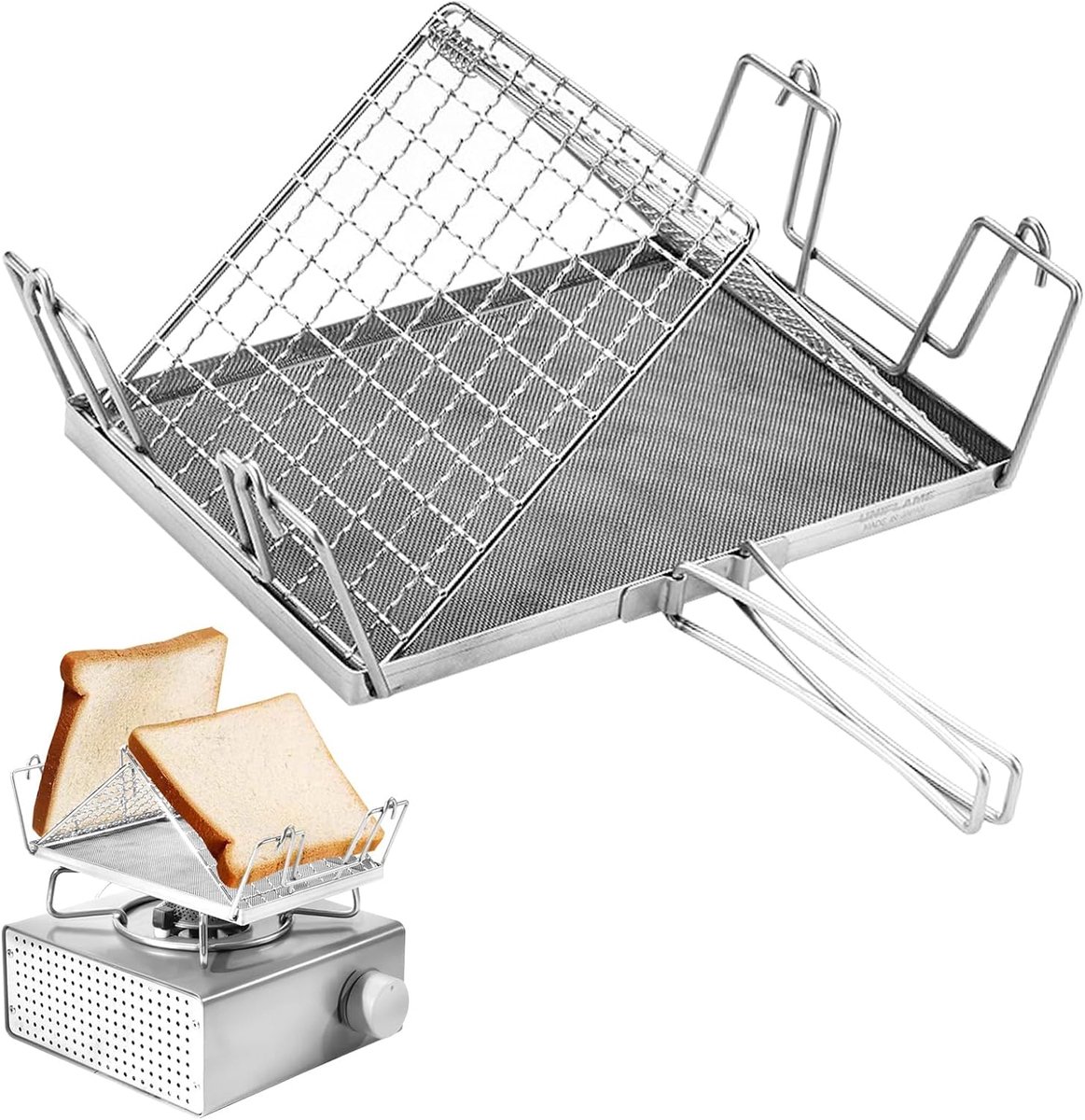 Campingbroodrooster van Roestvrij Staal voor Gasfornuis en Kooktoestel - Compact Campingaccessoire