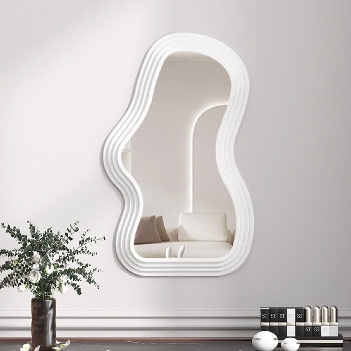 Omgoods - Irregular Frame Wandspiegel - Decoratieve Make-up Spiegel voor Badkamer en Woonkamer