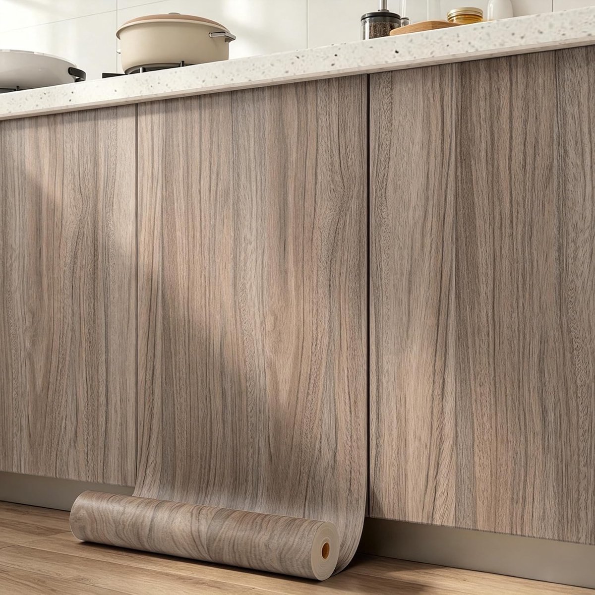 Omgoods - Zelfklevend Behang Houtlook 60 cm x 5 m - Lichtbruin