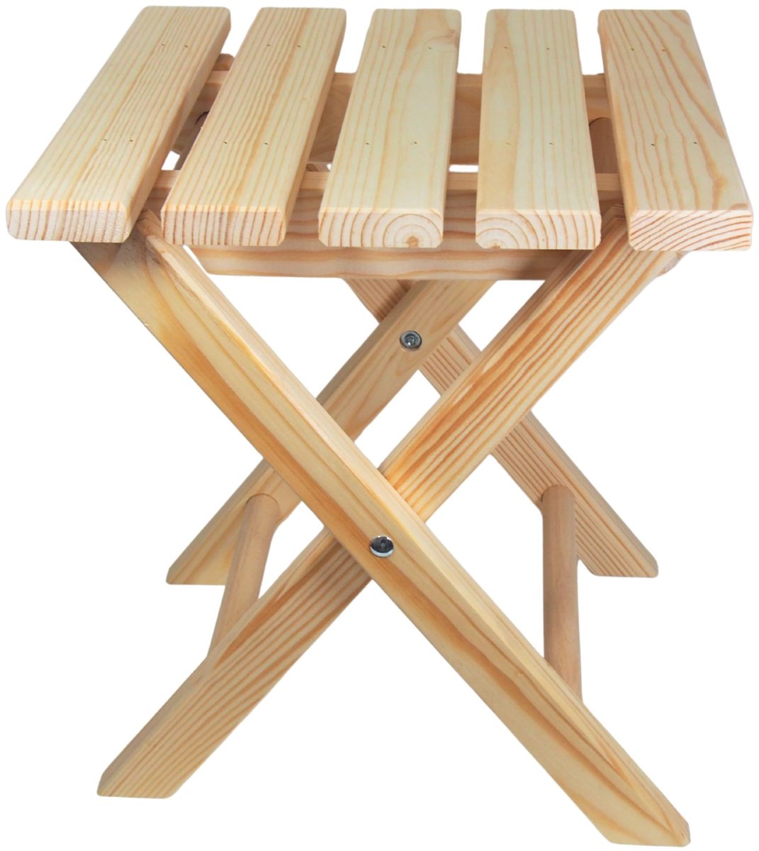 Omgoods - Vouwbare Houten Kruk 2-in-1 - Bijzettafel, Plant Stool, Natuurlijk Hout