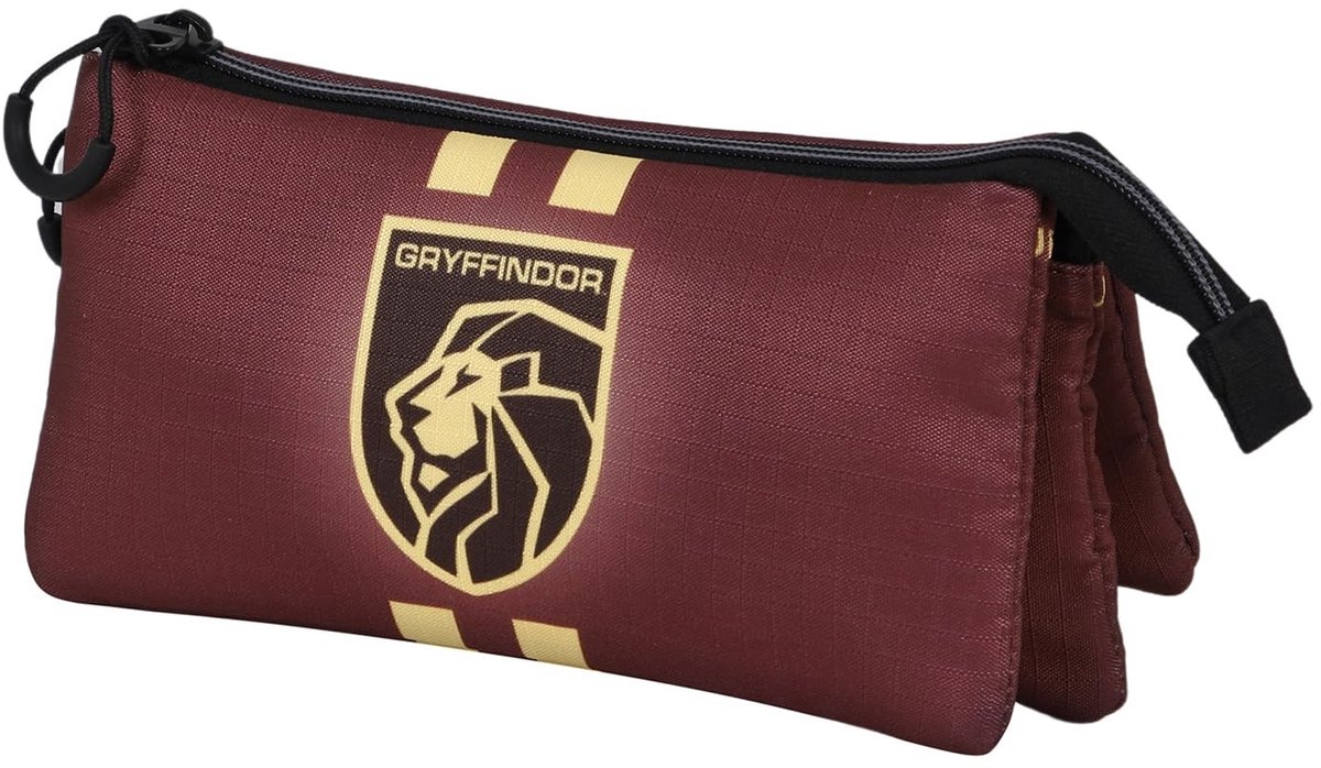 Omgoods - Harry Potter Gryffindor Driecompartimenten Pennenhouder - Bordeaux