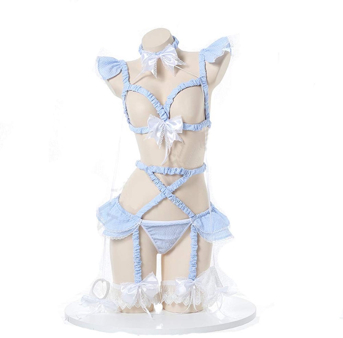 Omgoods - JasmyGirls Cosplay Lingerie Set - Kawaii Anime Lolita Ondergoed Rolspel Outfit met Choker en Garter Belt