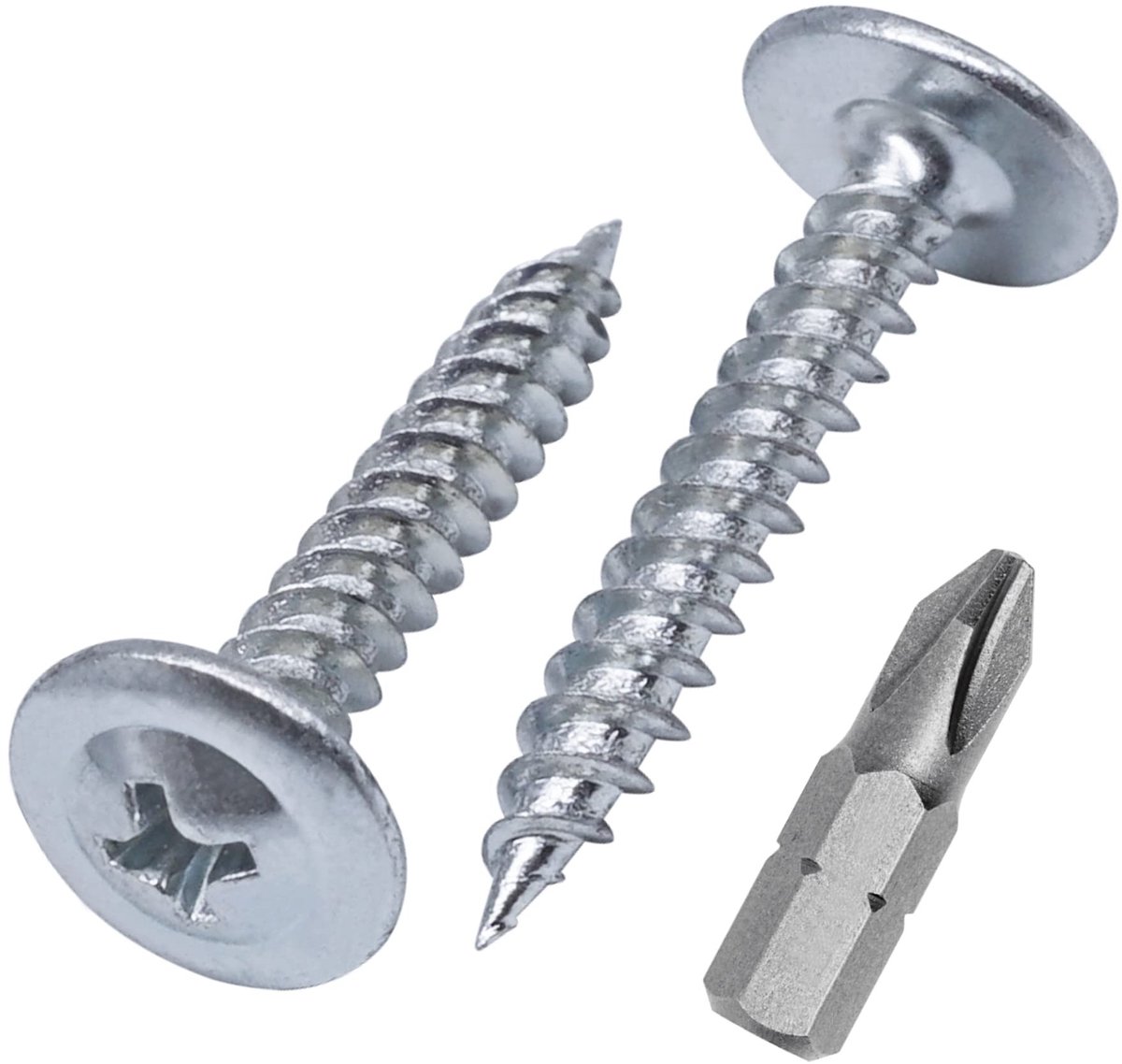 Omgoods - Set van 100 Verzinkte Stalen 4.2x25mm Houtschroeven