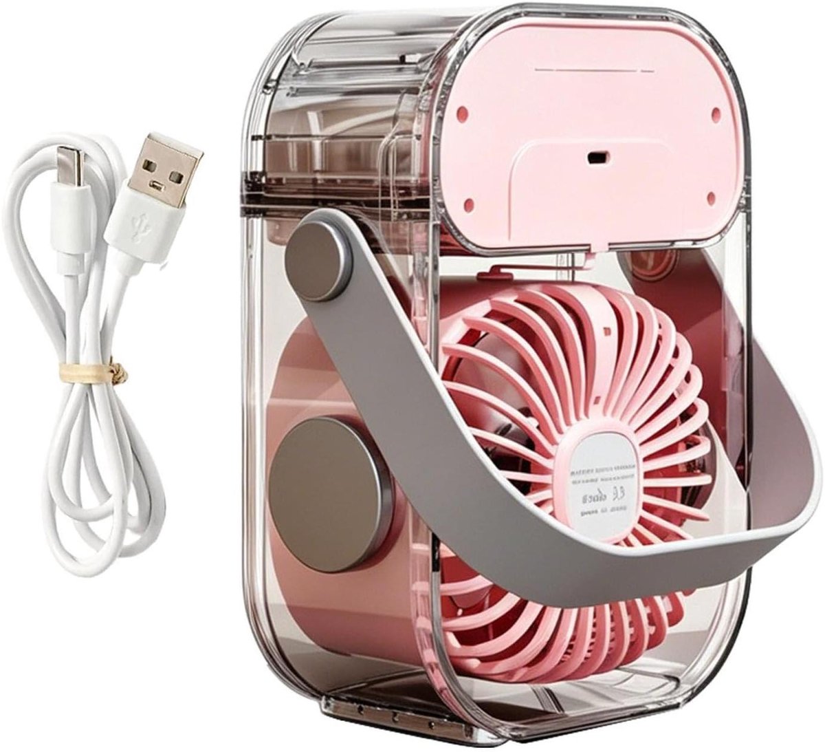 Draagbare Ventilator Verstuiver - Persoonlijke Koeler - Zomerse Koelte - Stille Werking - 155 x 76 x 198 cm - Roze