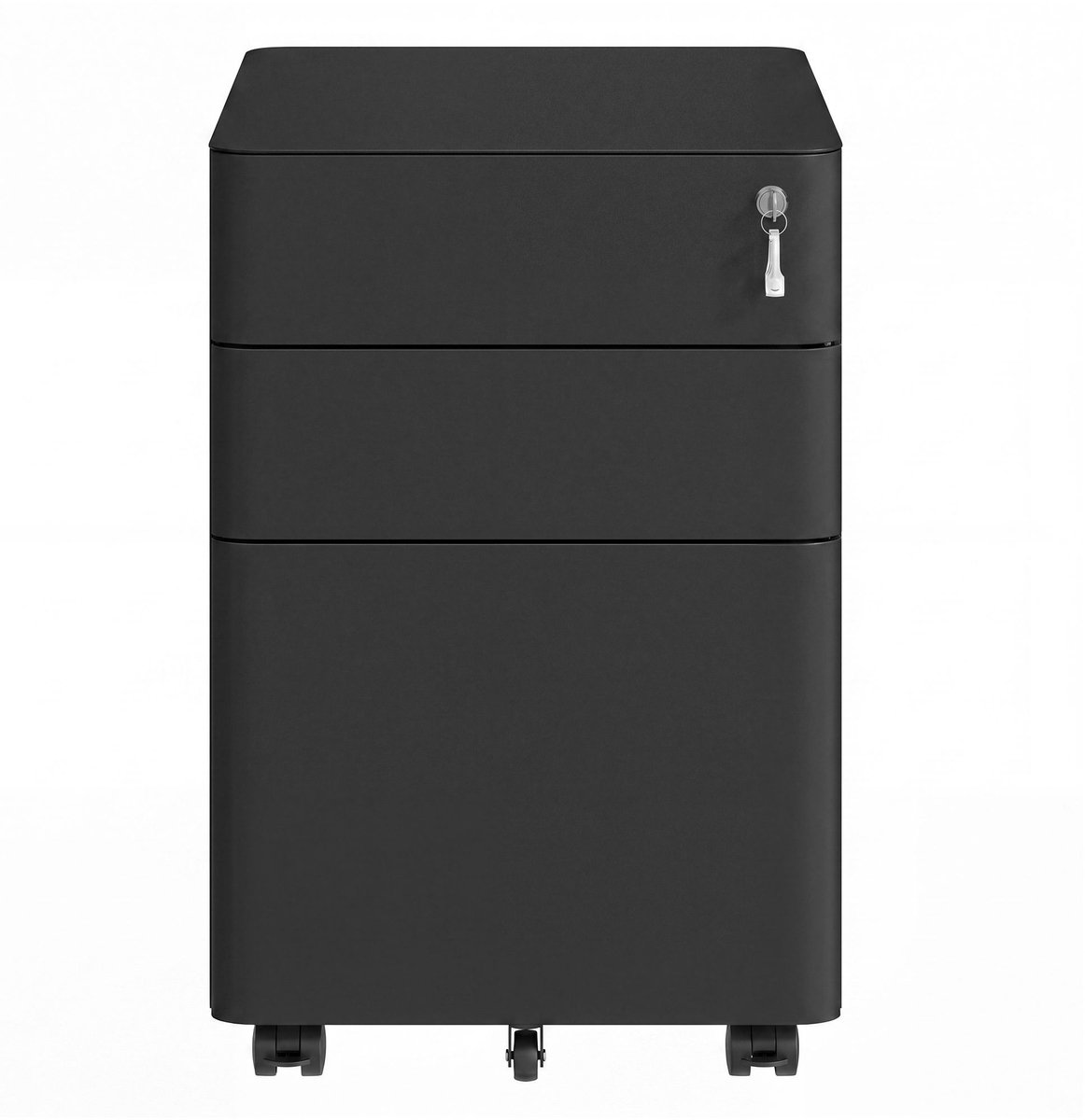 Rolkast - Archiefkast - Kantoorkast op wielen - 50 x 39 x 59 cm - Zwart