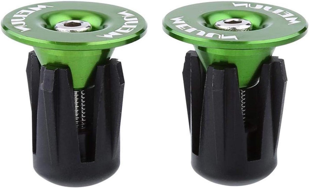 Fiets Stuurdoppen - Handvat Pluggen - Fietsen Beschermen - Aluminium Legering - 2 stuks - Groen