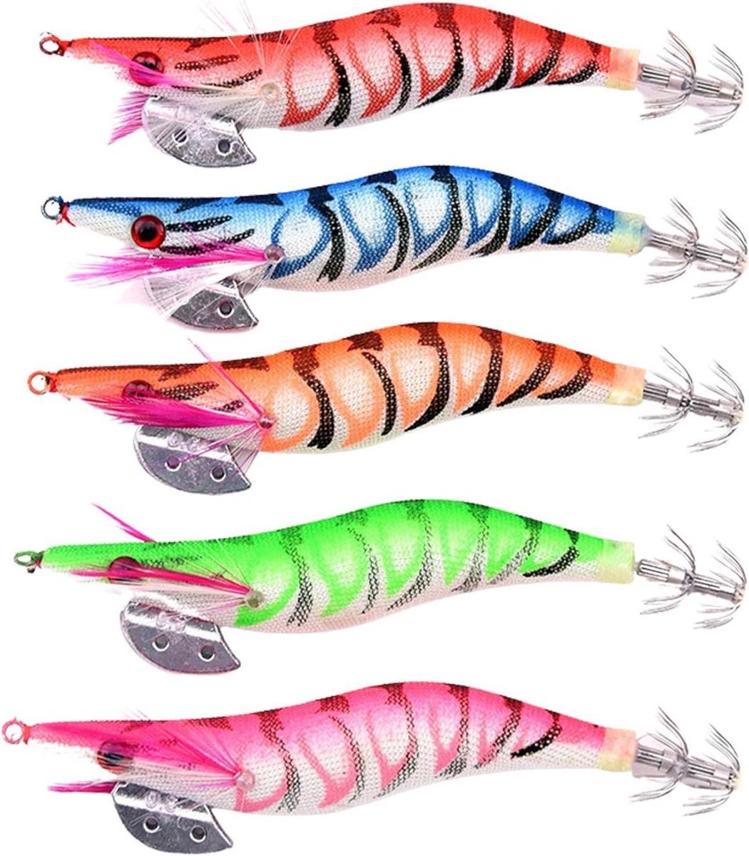 Bionic Shrimp Lures - Zachte Vis Aas - Vissen in Zee - Glow-in-the-dark Body - 5 stuks - Niet gespecificeerd