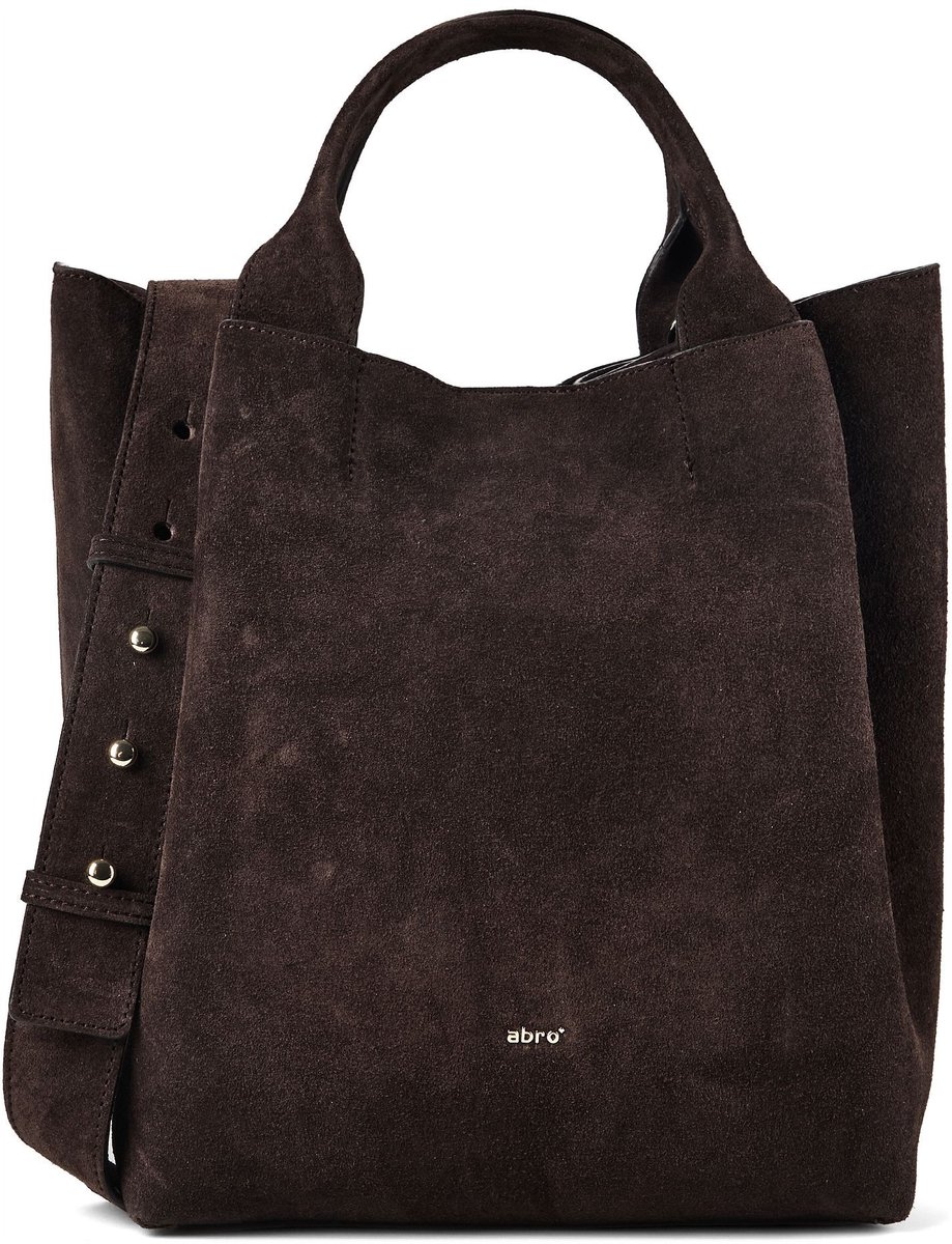 abro Leren handtas schoudertas Leather Agave Essential Shopper Dark Brown donkerbruin