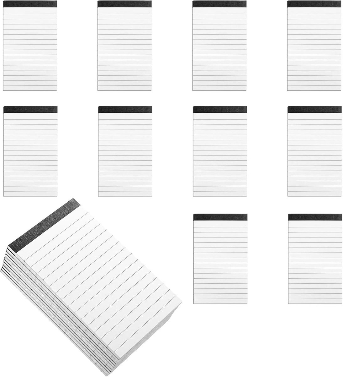 Notitieblok A7 Set - Gelinieerd - Afscheurbaar - 30 Vellen - 10 Stuks
