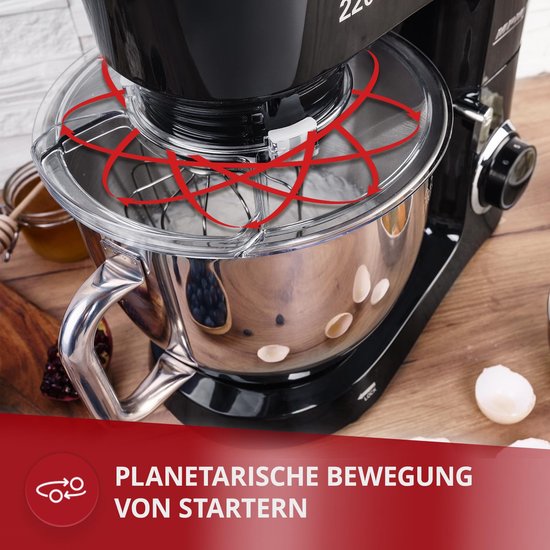 Professionele Keukenmixer met 6.5L Kom en 6 Snelheden - Ideaal voor Brood, Taarten en Meer van Merkloos — afbeelding 5