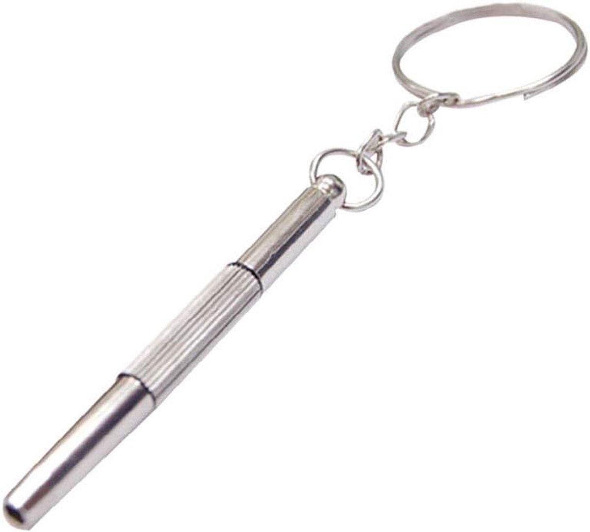 Multifunctionele Schroevendraaier - Reparatiesetje Sleutelhanger - Kleine Reparaties - 3-in-1 Ontwerp - 60 x 5 mm - Zilver