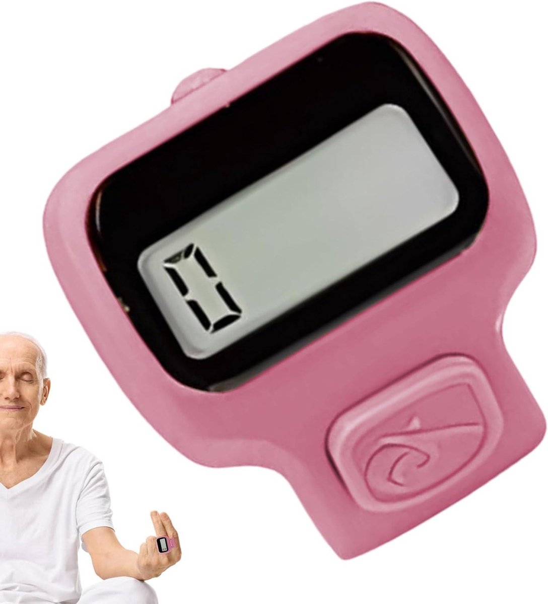 Digitale Vingerteller - Cijfer teller - Sportieve Activiteiten - Met LED Licht - 9x5x3 cm - Roze