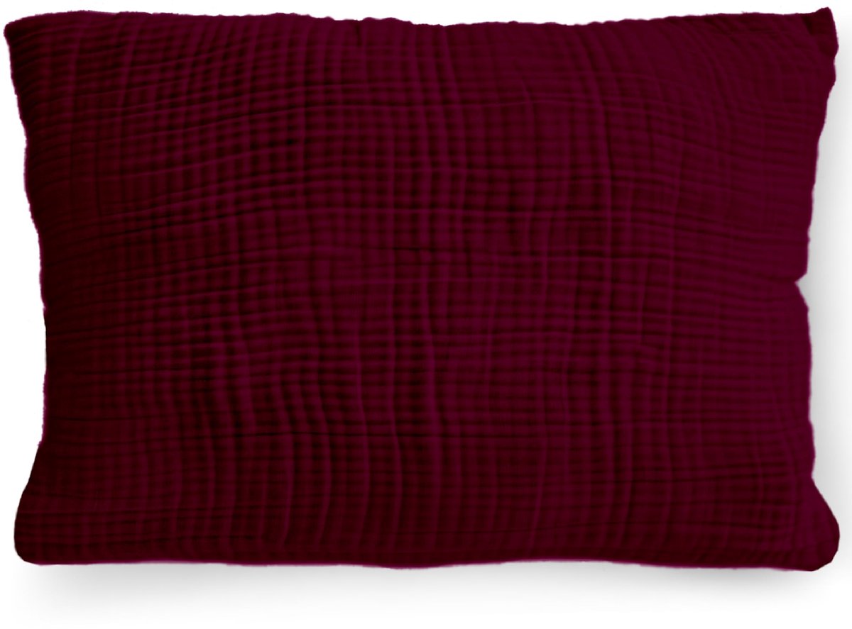 Omgoods - Organische Muslin Kussenhoes 50 x 60 cm, Burgondisch Rood