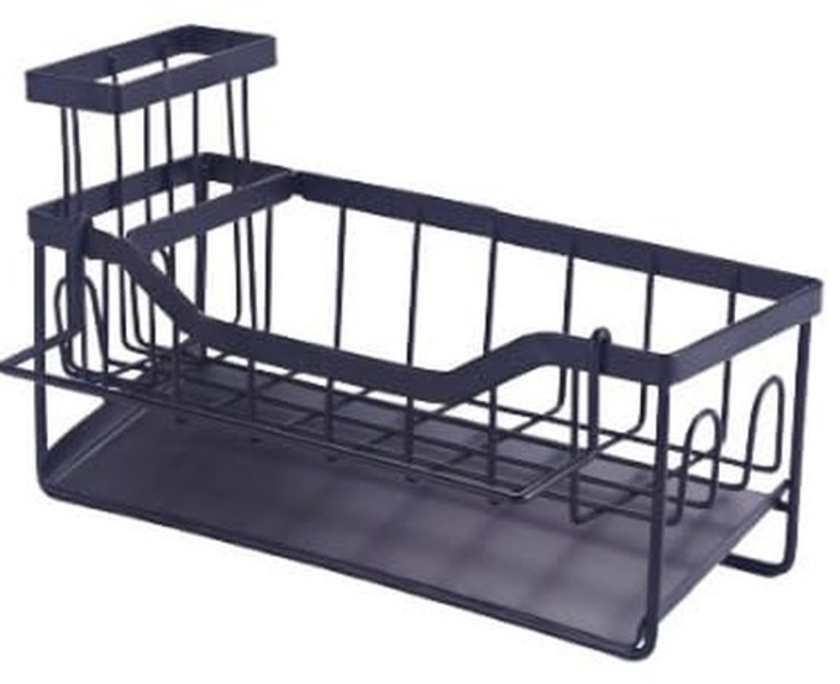 Omgoods - Spoelbakorganizer - Zwart met Afwasdoekhouder
