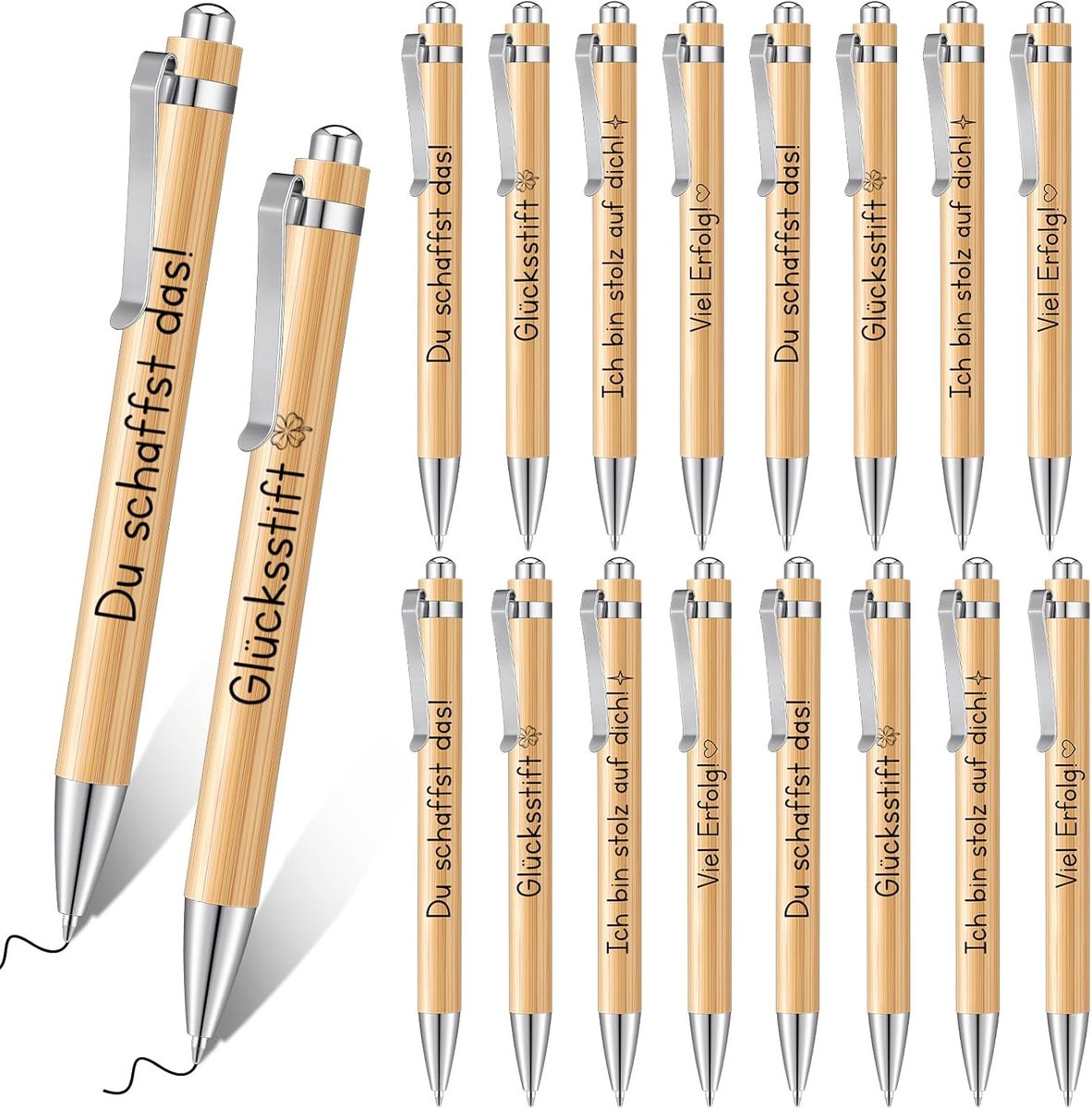 16 stuks afscheidscadeau voor leraren, bedankje, geschenken, intrekbare balpen, drukbalpen, motivatiepennen met spreuk, collega's, medewerkers, klasgenoot, kantoor, kleuterschool