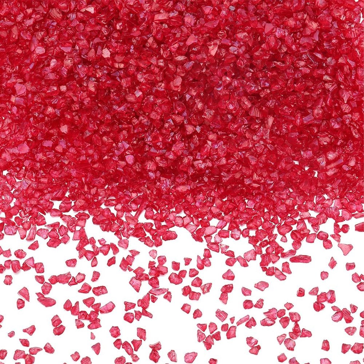 1 Doos 200g Verpletterd Glas Bulk Gebroken Glas Chips Kleine Chunky Vlokken Pailletten Rode Onregelmatige Crystal Spiegel Stukken Voor Nail Arts Hars Craft DIY Vaas Filler Sieraden Maken