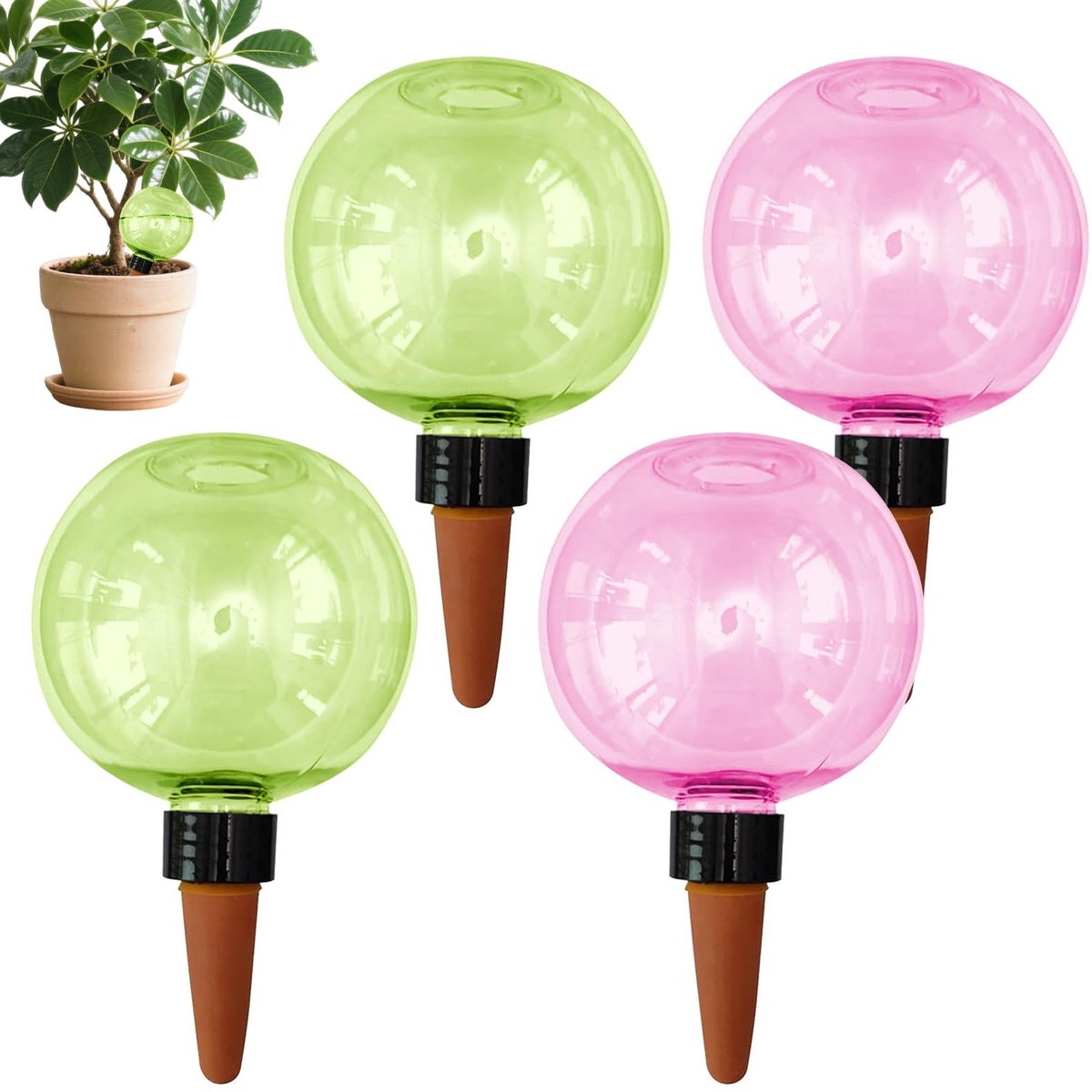 Omgoods - 4 Stuks Automatische Irrigatieballen voor Planten - Waterdispenser voor Binnen en Buiten