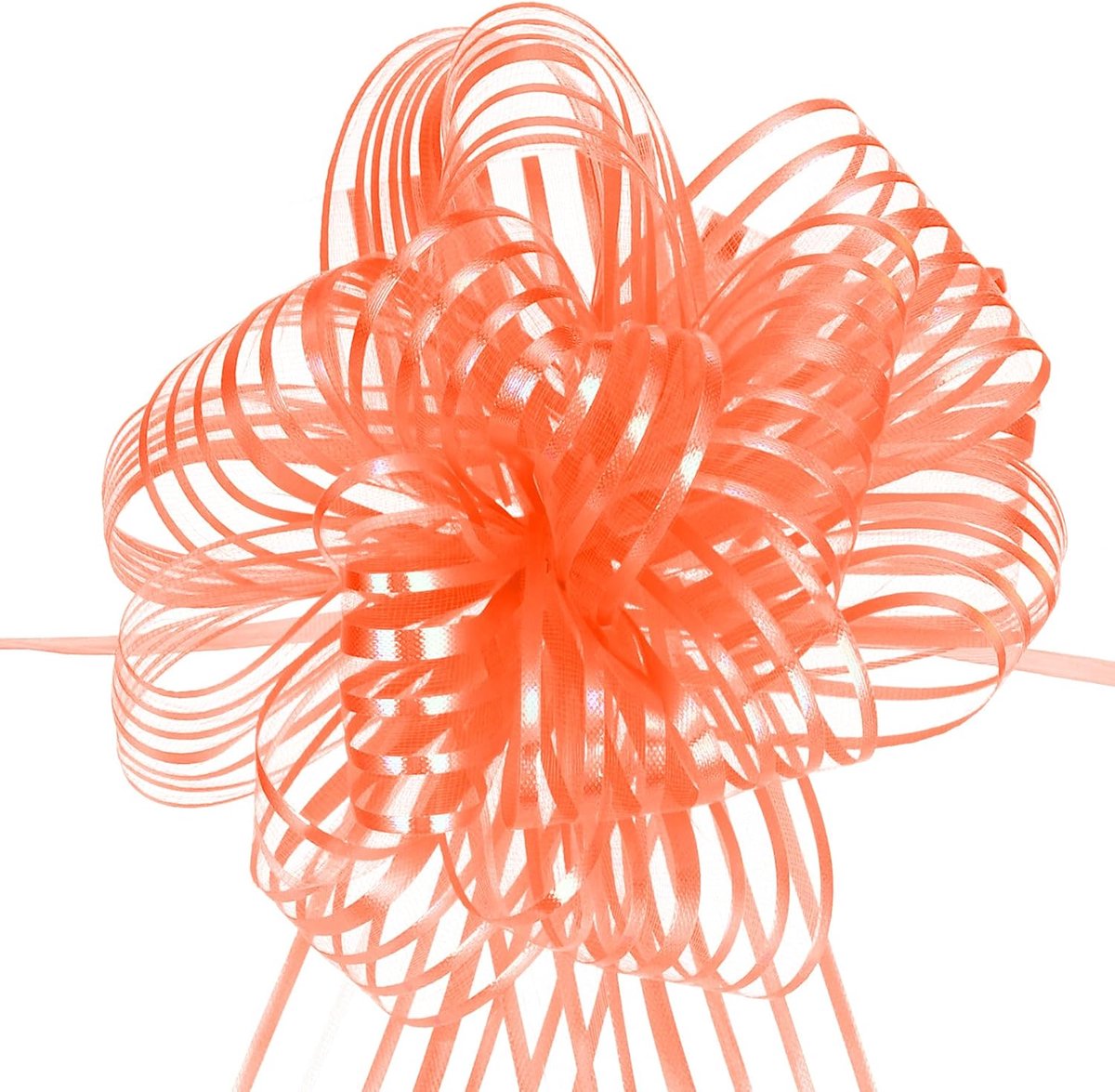 5 stuks cadeaulint 20 cm cadeaulint mat strik reuzenstrik om te knutselen geschenkverpakking chiffon voor zakjes auto bruiloftsmanden party decoreren, oranje geel