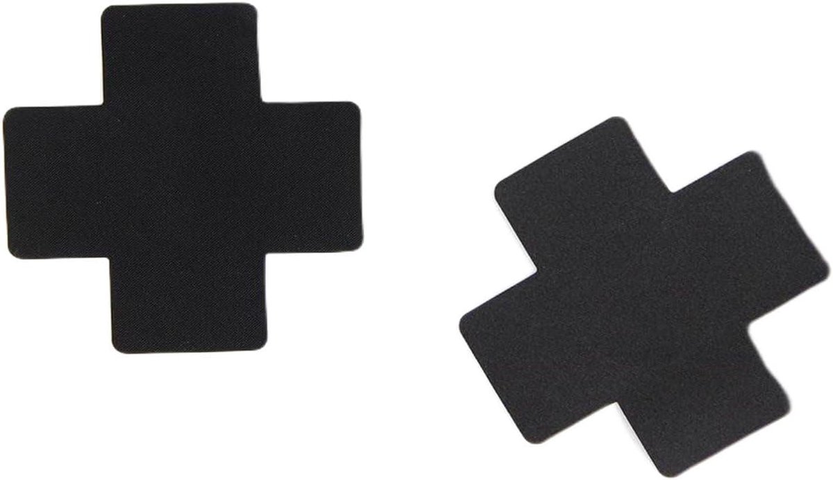 Tepelcovers Zwart Kruis – Herbruikbare Zelfklevende Siliconen Tepelstickers – 1 Paar Lingerie Accessoire One Size voor Feest, Festival en Transparante Tops