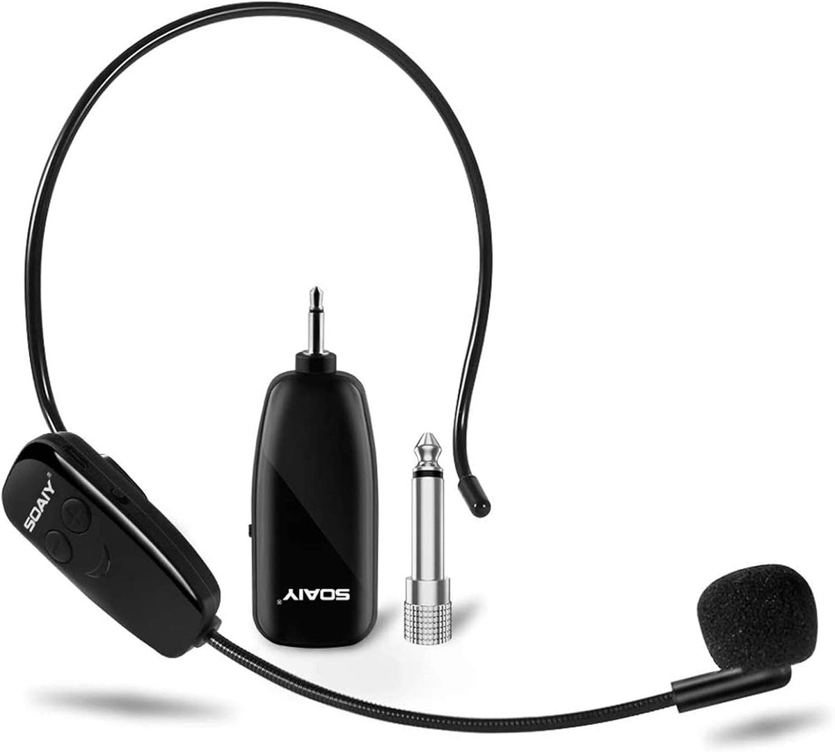 Draadloze Microfoon met Oortjes, Oplaadbaar, 50m Bereik, Geschikt voor Karaoke, Conferenties en Trainingen