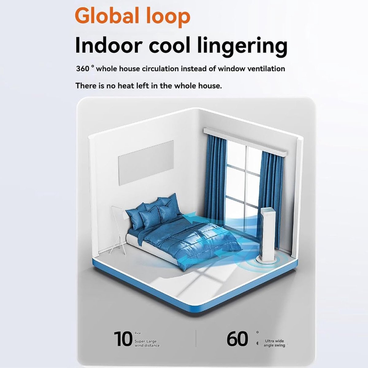 Draagbare Air Cooler - Ventilator met Afstandsbediening - Persoonlijke Verkoeling - 60 Graden Oscillerend - 32.5 cm - Wit