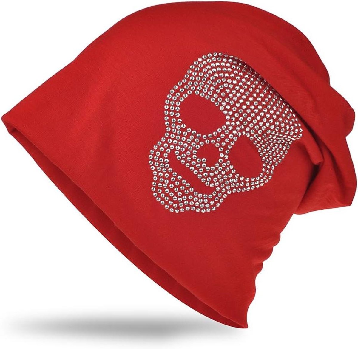 Muts met Strass - Hoofddeksel Uniseks - Dagelijks Gebruik - Strass Applicatie - One Size - Rood