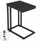 Begryf - Bijzettafel - Zwart - MDF en metaal - Verrijdbare tafel - 50 x 35 x 54 cm