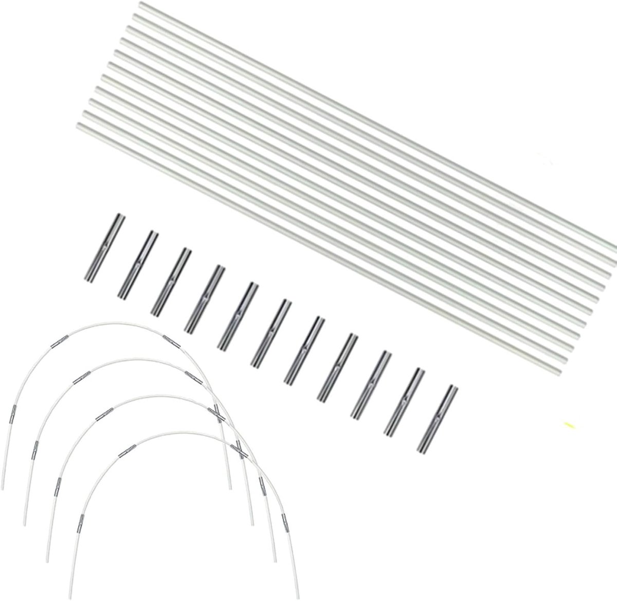 Glasvezel Tuinhoepels - Plant Ondersteuning Tunnel - Bescherming Gewassen - Flexibele Roestbestendig - 20 Stuks - Zilver Wit