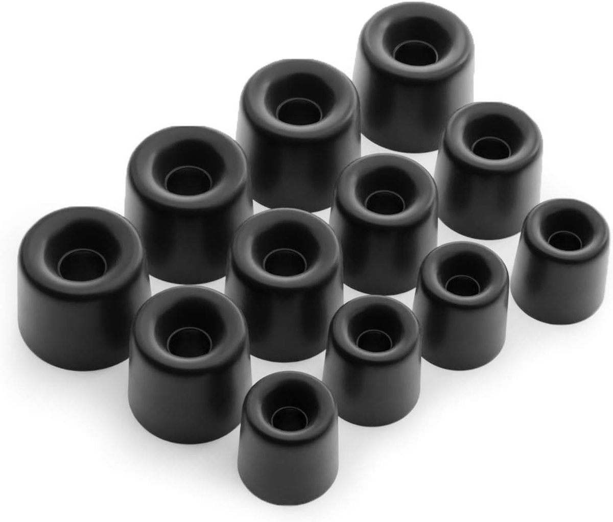 SnelShoppen - 12 x Geheugen Foam Oordopjes Eartips voor Oortelefoons en Hoofdtelefoons - Zacht en Comfortabel - Verbeterde Geluidskwaliteit - Zwart -