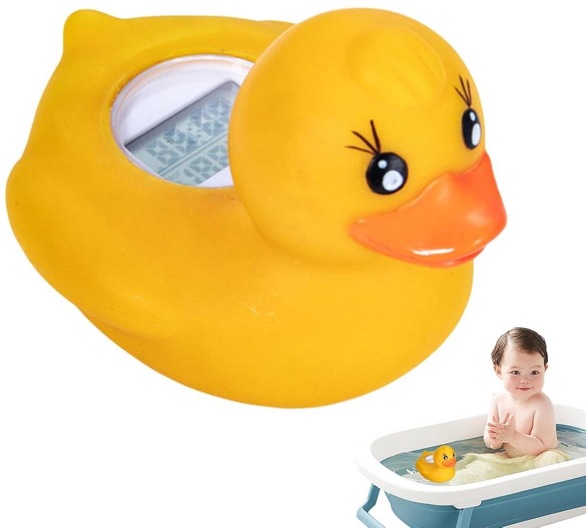 Babybadthermometer - Badthermometer Eend - Veilig Baden - Kleurindicator - 11 x 7.8 cm - Geel