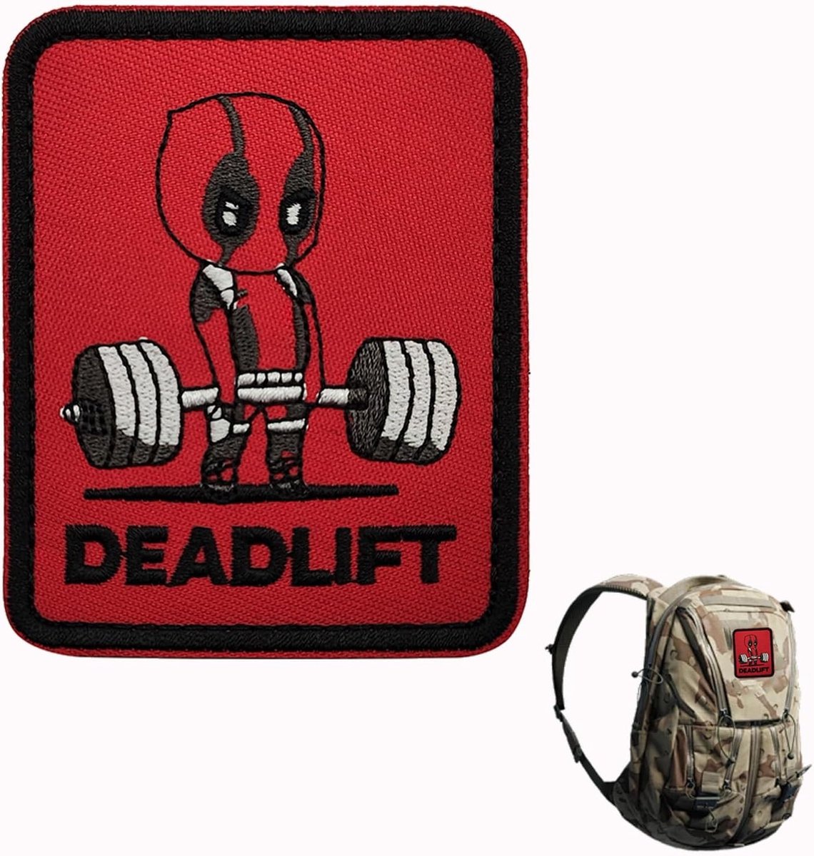Grappige Deadlift Fitnesspatches voor tactische kleding, uniformen en rugzakken met klittenbandsluiting en militair borduurwerk