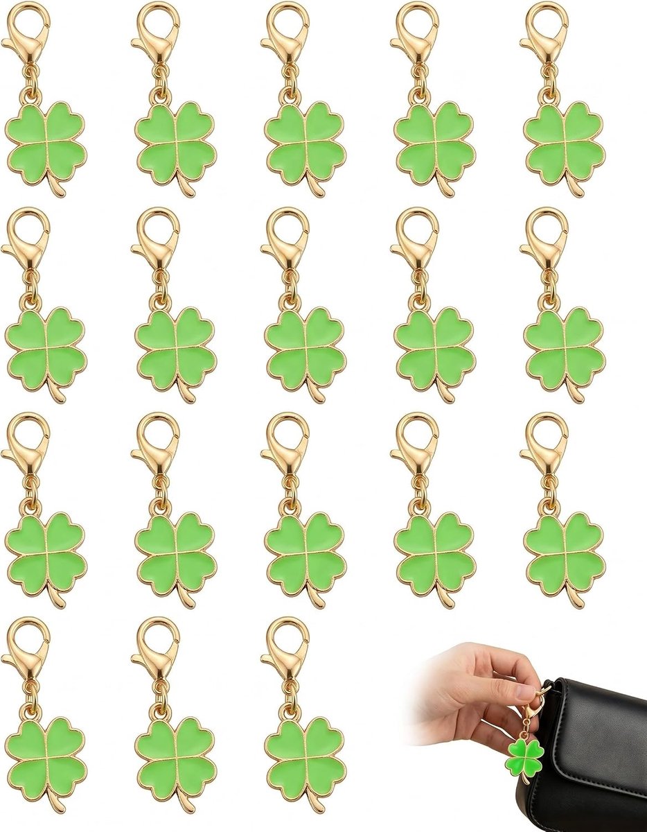 20 stuks geluksbrengers sleutelhangers, lichtgroene minimalistische