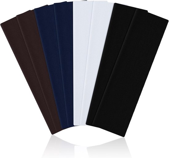 Hoofdband voor dames, sport, 8 stuks, zwarte haarbanden voor dames en heren, antislip, elastische hoofdband, uniseks, haarband, sport, yoga, workout, hardlopen, fitness, gym, haaraccessoires