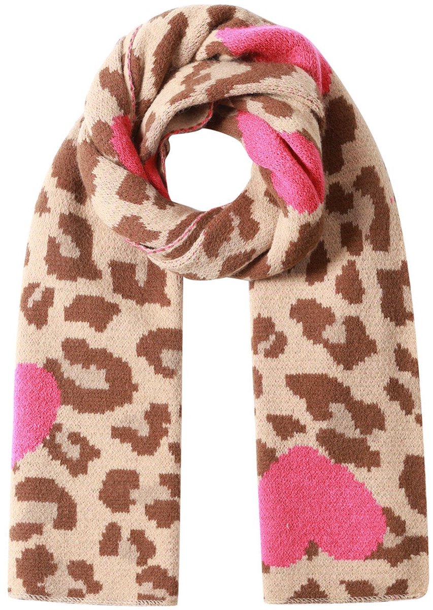 Wintersjaals hart casual acryl dagelijkse accessoires - Kameel