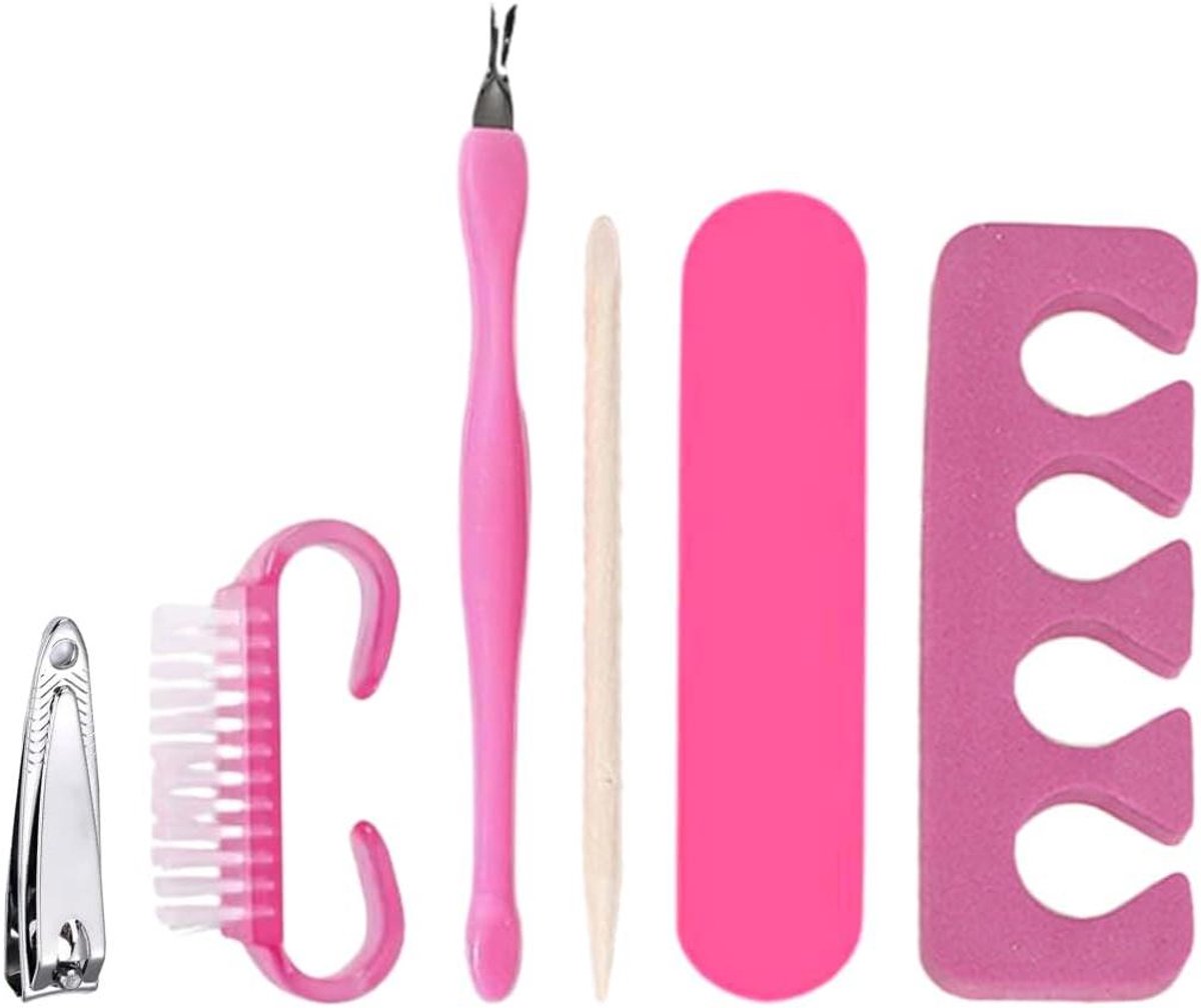 Nagelvijlen Set - Manicure Gereedschap - Nagels Vormgeven - Dubbelzijdige Vijl - 6 stuks - Grijs